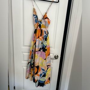 ASOS Design multi way bikini detail bold floral midi sundress